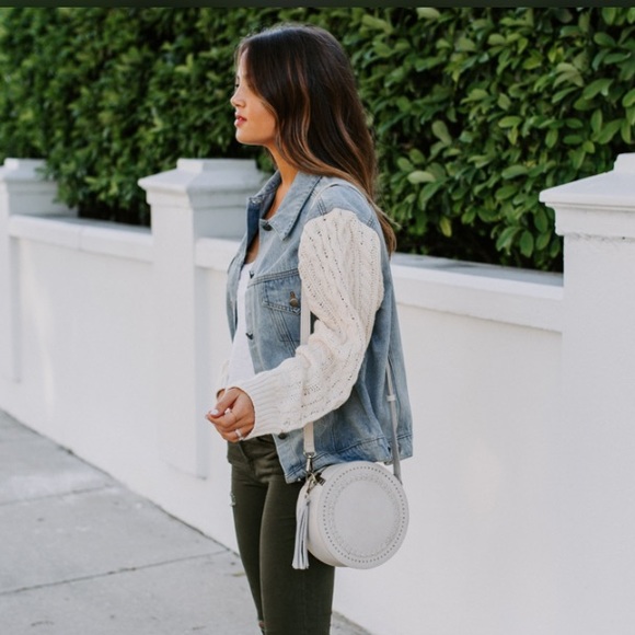 Portman Contrast Cable Knit Denim Jacket - Picture 3 of 3